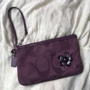 Purple Coach Wristlet